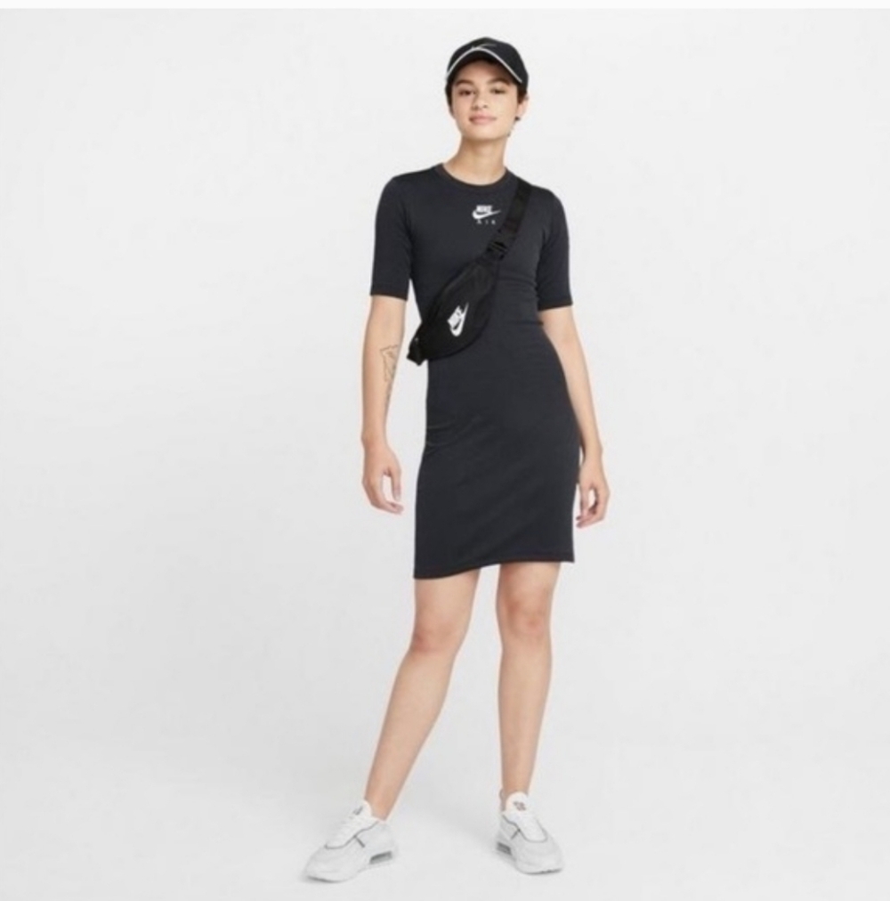 $55 Nike Bodycon Ribbed Dress In Black Size XS (size 4-6) - Picture 6 of 8